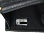 CHANEL 21A FLAP CARD HOLDER WITH CHAIN BLACK GHW