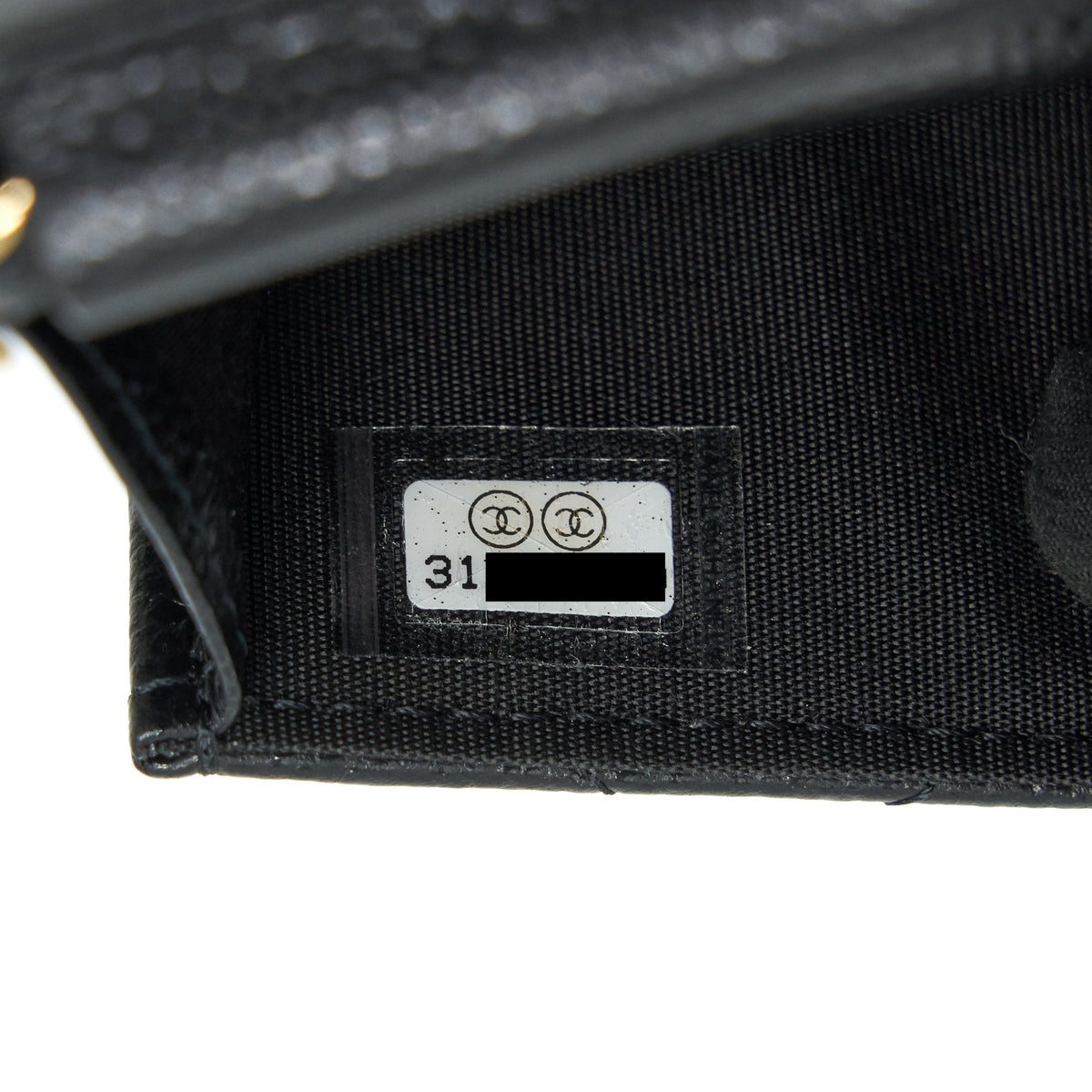 CHANEL 21A FLAP CARD HOLDER WITH CHAIN BLACK GHW