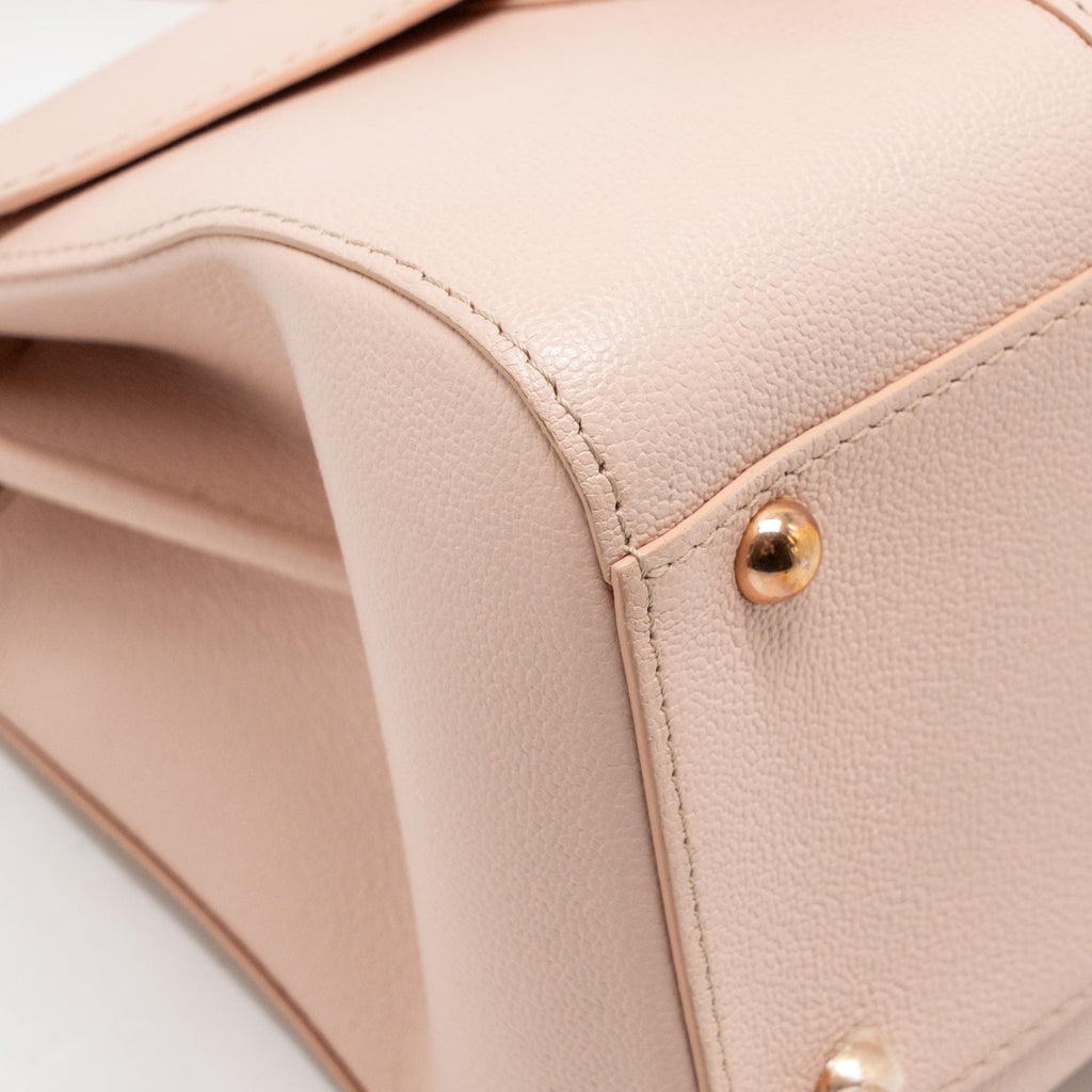 Delvaux mini brilliant bag grained calfskin light pink RGHW