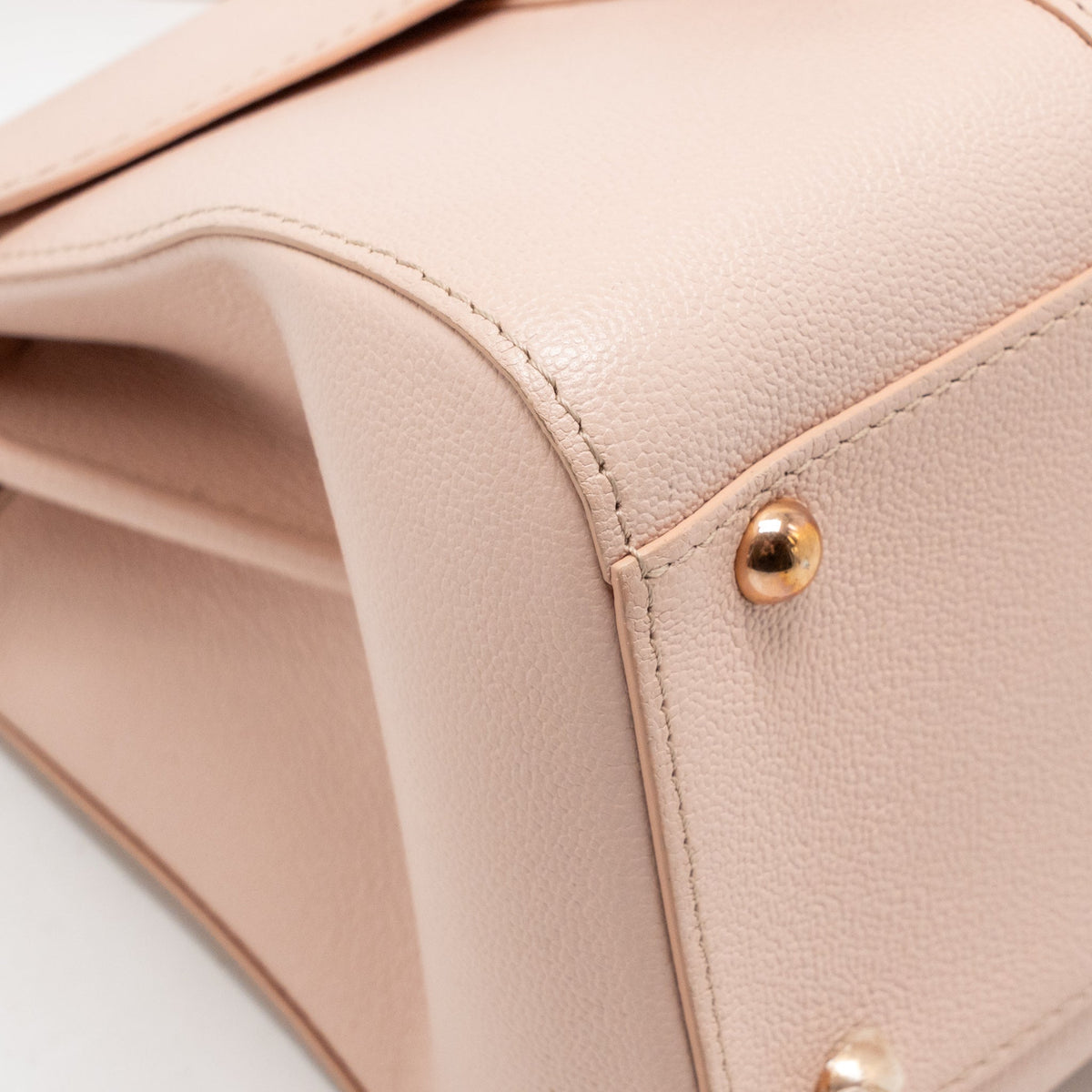 Delvaux mini brilliant bag grained calfskin light pink RGHW