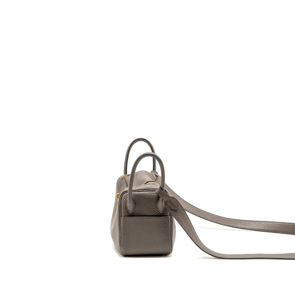 Hermes Mini Lindy Clemence Gris Etain GHW