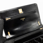 CHANEL 24A WALLET ON CHAIN SHINY CALFSKIN BLACK GHW (MICROCHIP)