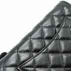 CHANEL CLASSIC WALLET ON CHAIN CAVIAR BLACK SHW (MICROCHIP)