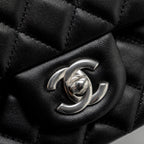 CHANEL MINI RECTANGULAR FLAP BAG LAMBSKIN BLACK SHW (MICROCHIP)