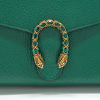 GUCCI DIONYSUS MINI CHAIN BAG GREEN WITH GOLD AND SILVER HARDWARE