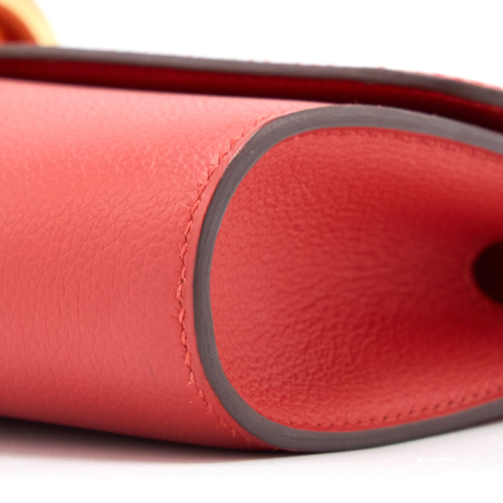 Hermes Egee Clutch Orange Red GHW