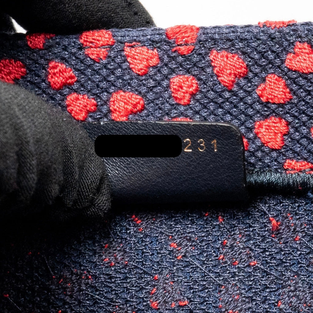 DIOR MEDIUM DIOR BOOK TOTE I LOVE PARIS CANVAS RED / NAVY