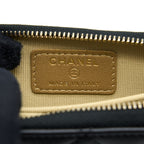 CHANEL 22C PEARL CRUSH CARD HOLDER WITH CHAIN LAMBSKIN BLACK GHW
