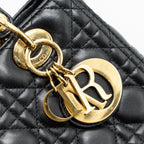 DIOR MEDIUM LADY DIOR LAMBSKIN BLACK GHW
