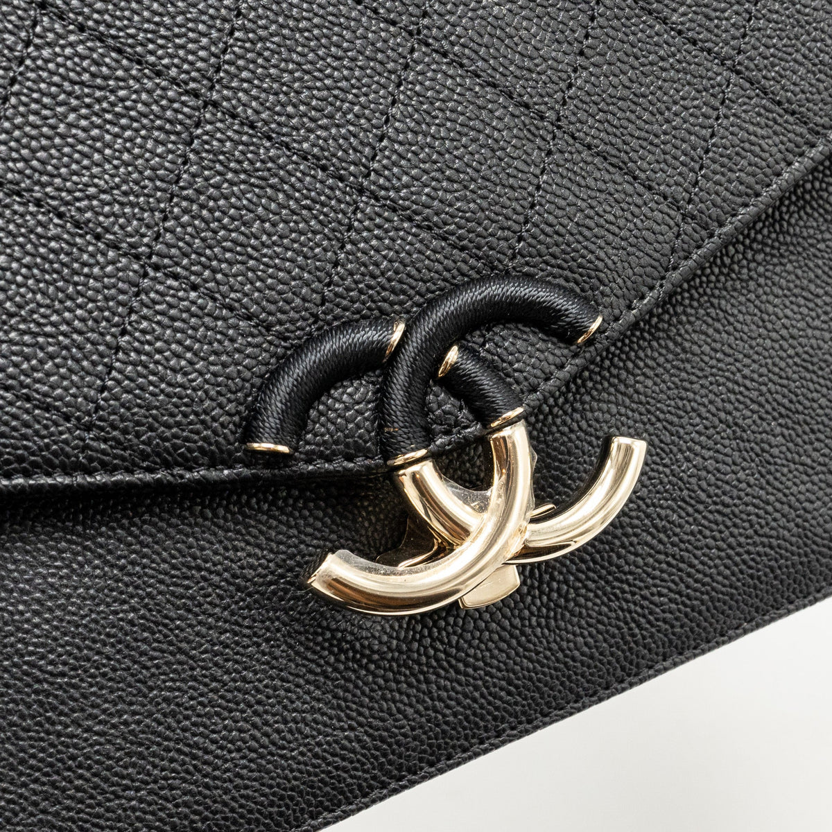 CHANEL PARIS-CUBA THREAD AROUND FLAP BAG WITH CHAIN CAVIAR BLACK LGHW