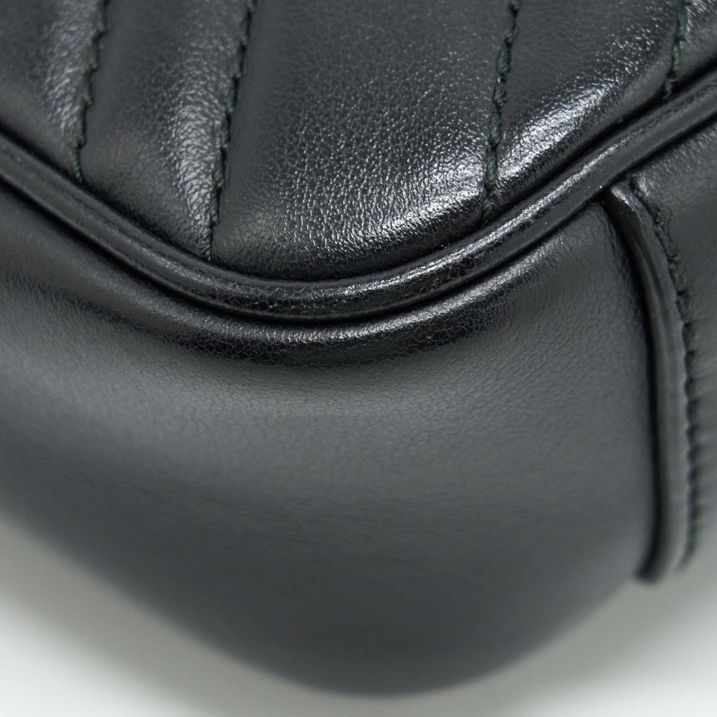 GUCCI MINI MARMONT MATELASSE BAG BLACK GHW