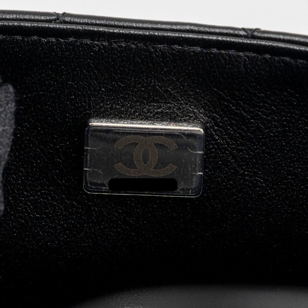 CHANEL MINI RECTANGULAR FLAP BAG LAMBSKIN BLACK SHW (MICROCHIP)