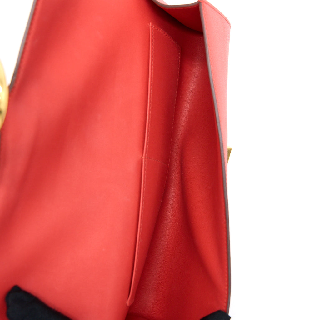 Hermes Egee Clutch Orange Red GHW