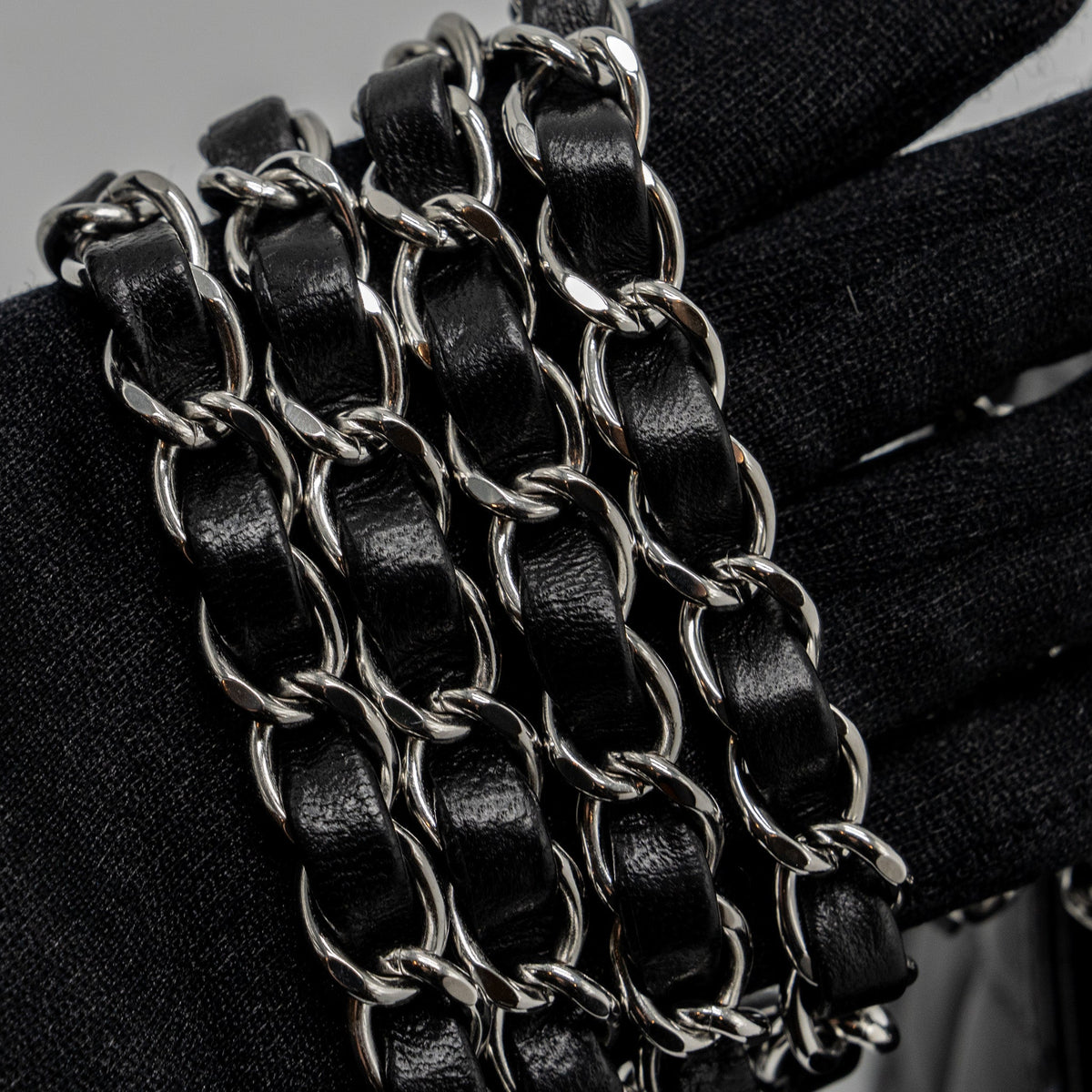 CHANEL MINI RECTANGULAR FLAP BAG LAMBSKIN BLACK SHW (MICROCHIP)