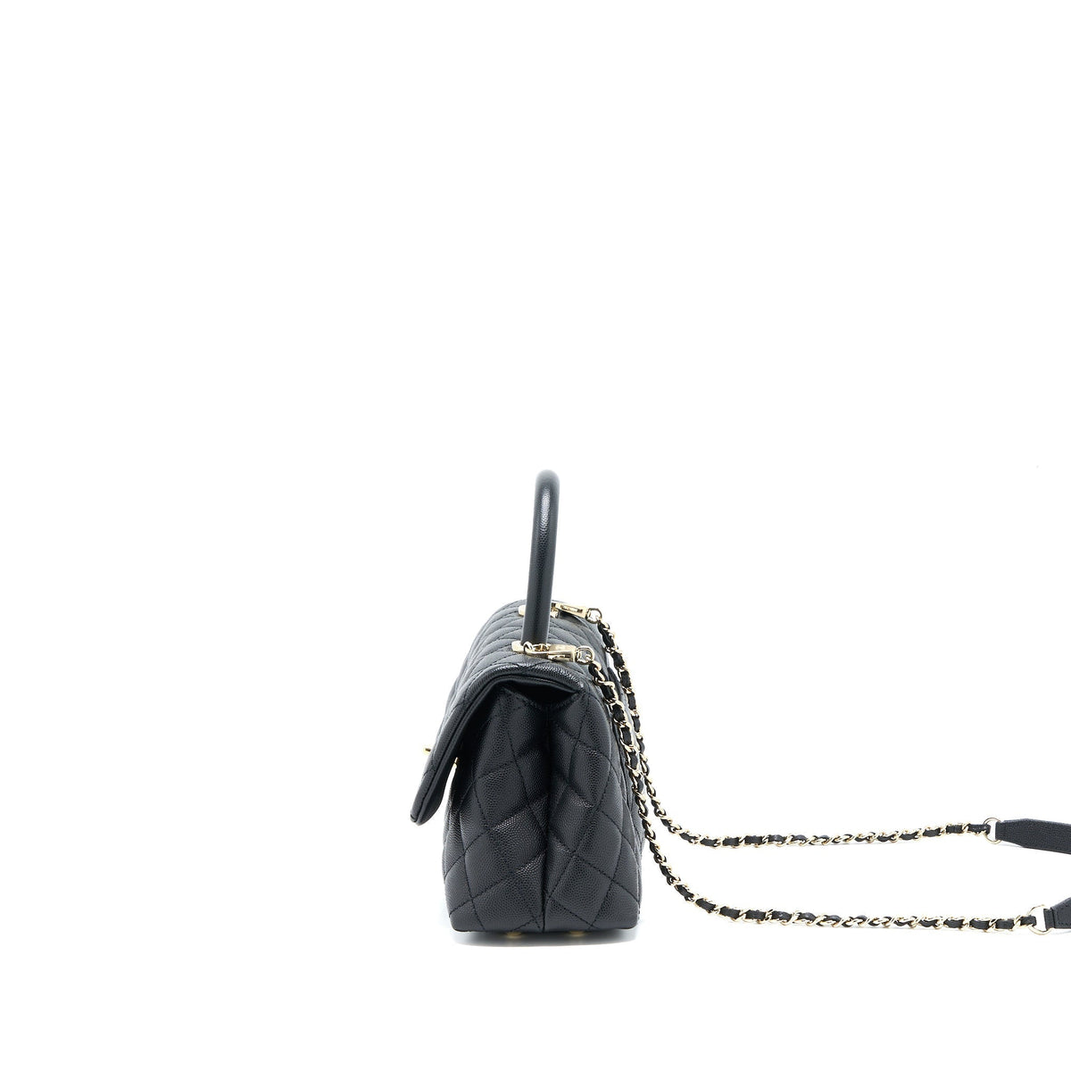 CHANEL SMALL COCO HANDLE CAVIAR BLACK LGHW