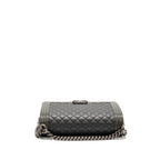 Chanel new medium boy bag goatskin/patent grey ruthenium silver hardware