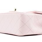 CHANEL TOP HANDLE MINI RECTANGULAR FLAP BAG LAMBSKIN LIGHT PINK LGHW(MICROCHIP)