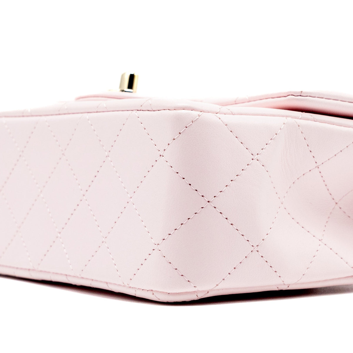 CHANEL TOP HANDLE MINI RECTANGULAR FLAP BAG LAMBSKIN LIGHT PINK LGHW(MICROCHIP)