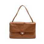 Chanel 26S Maxi Flap Bag Grained Calfskin Camel SHW (Microchip)