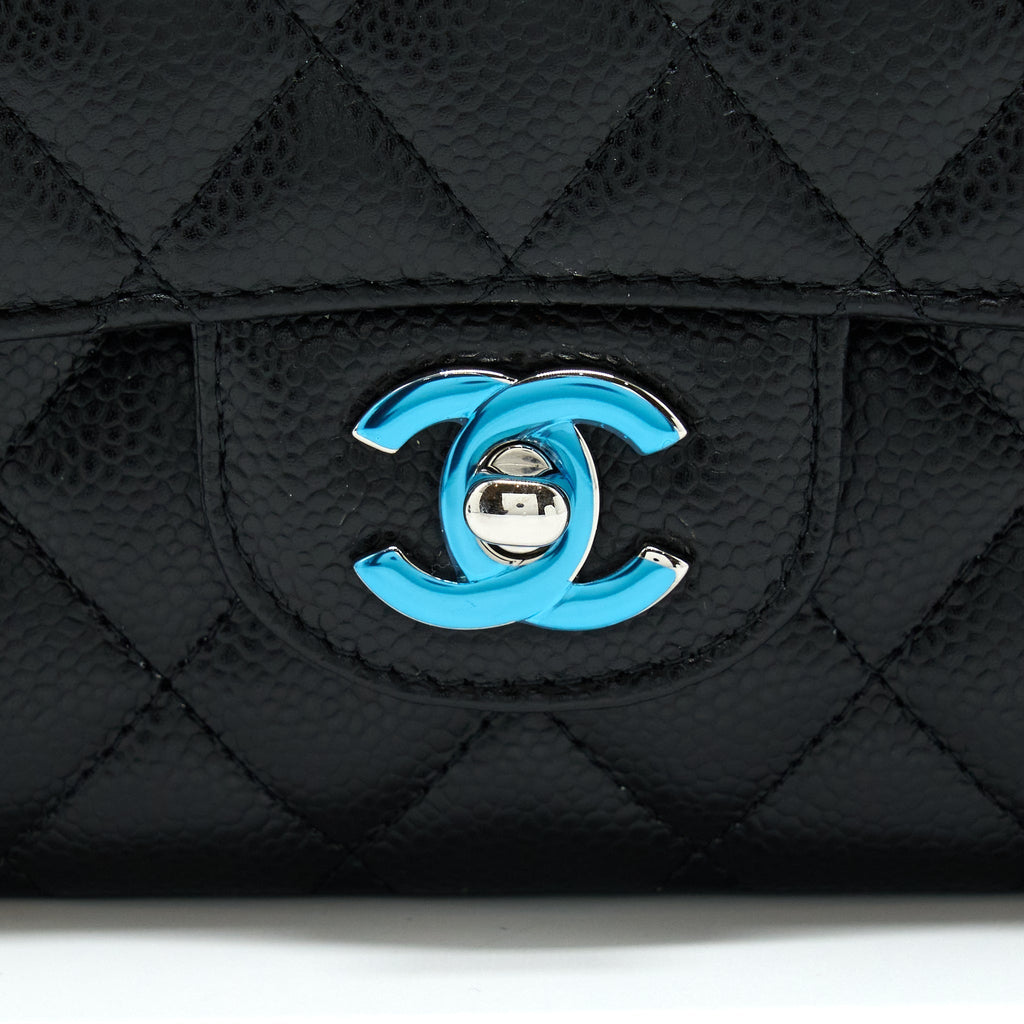 CHANEL CLASSIC DOUBLE FLAP BAG CAVIAR BLACK SHW