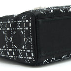 DIOR MINI LADY DIOR SATIN BLACK WITH CRYSTAL BLACK SHW