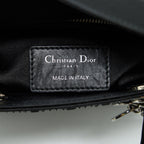 DIOR MINI LADY DIOR SATIN BLACK WITH CRYSTAL BLACK SHW