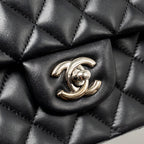 CHANEL MEDIUM CLASSIC DOUBLE FLAP BAG LAMBSKIN BLACK SHW