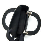 DIOR MINI LADY DIOR SATIN BLACK WITH CRYSTAL BLACK SHW