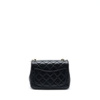 CHANEL PEARL CRUSH MINI SQUARE FLAP BAG LAMBSKIN BLACK GHW (MICROCHIP)