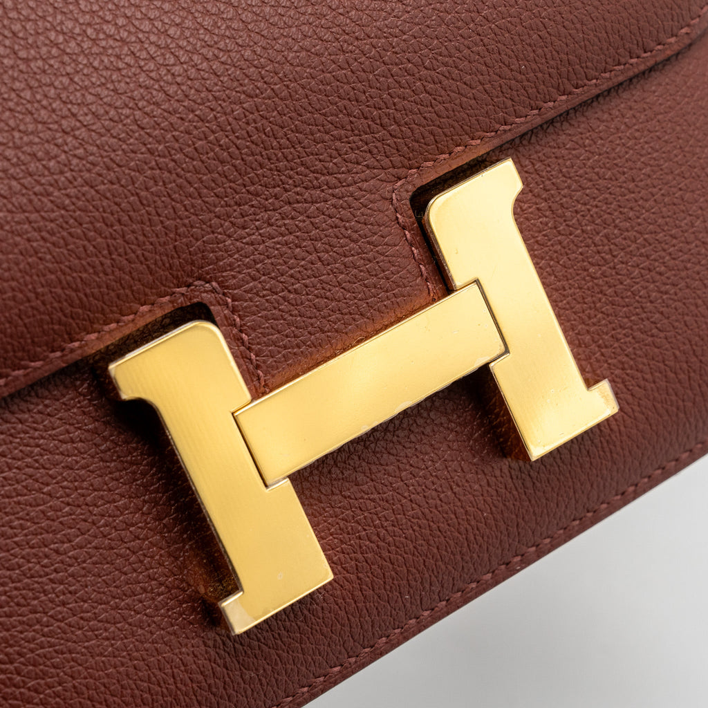 Hermes Mini Constance Evercolour Rouge H GHW