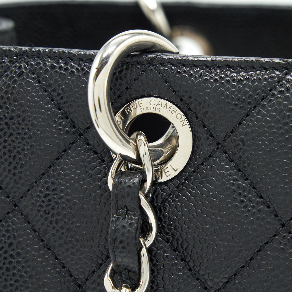 CHANEL GRAND SHOPPING TOTE BAG CAVIAR BLACK SHW