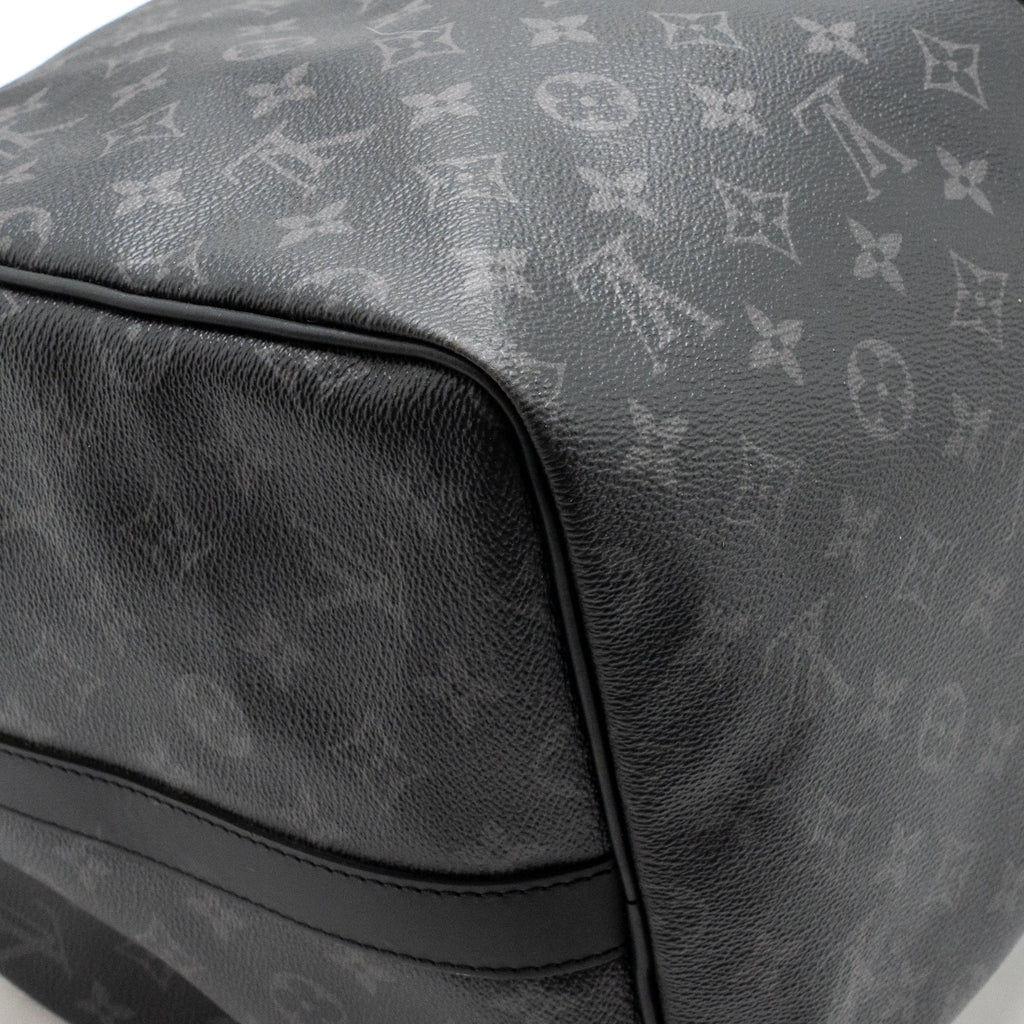 Louis Vuitton Keepall Bandoulière 55 Monogram Eclipse Coated Canvas Black SHW