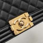 CHANEL MEDIUM BOY BAG CAVIAR BLACK GHW