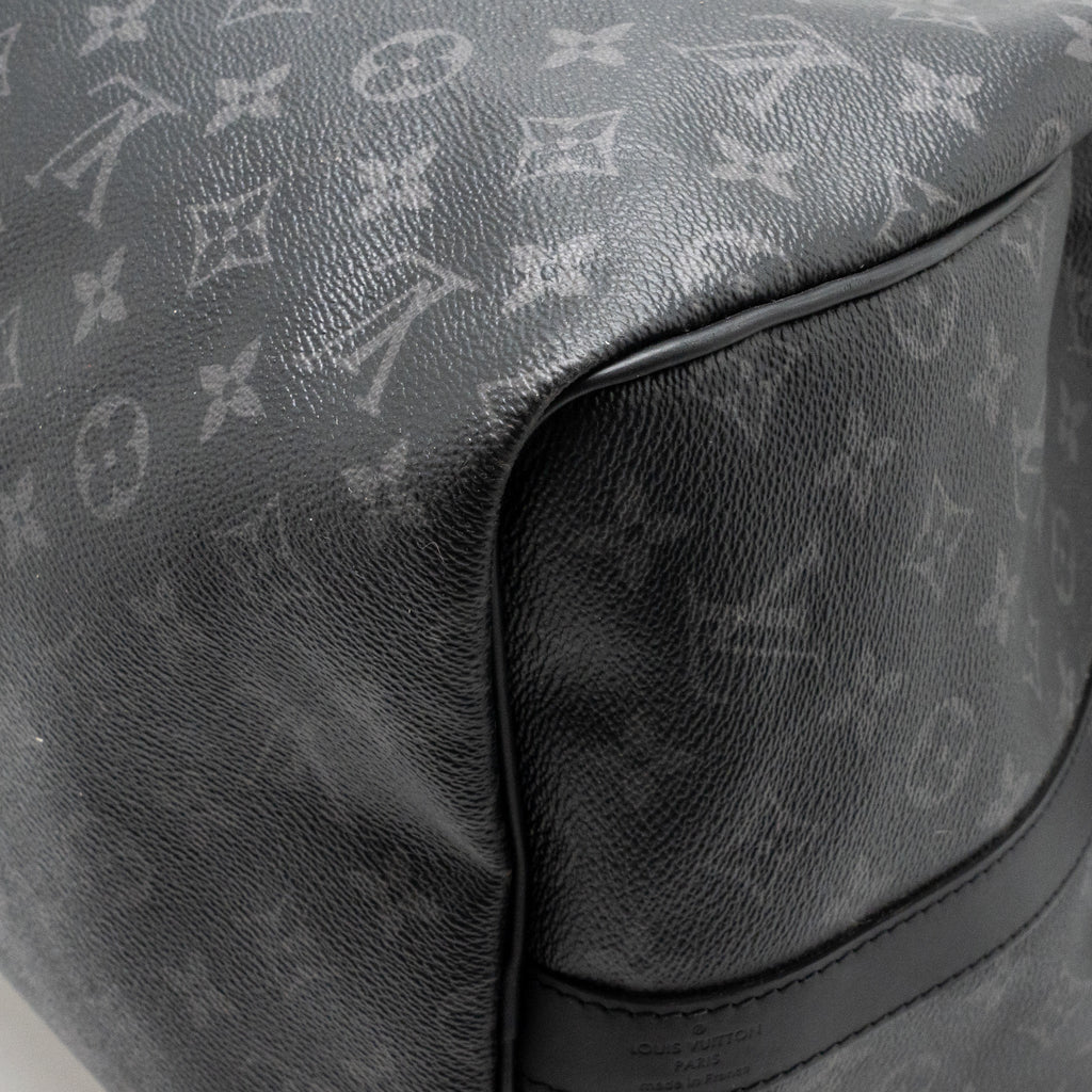 Louis Vuitton Keepall Bandoulière 55 Monogram Eclipse Coated Canvas Black SHW