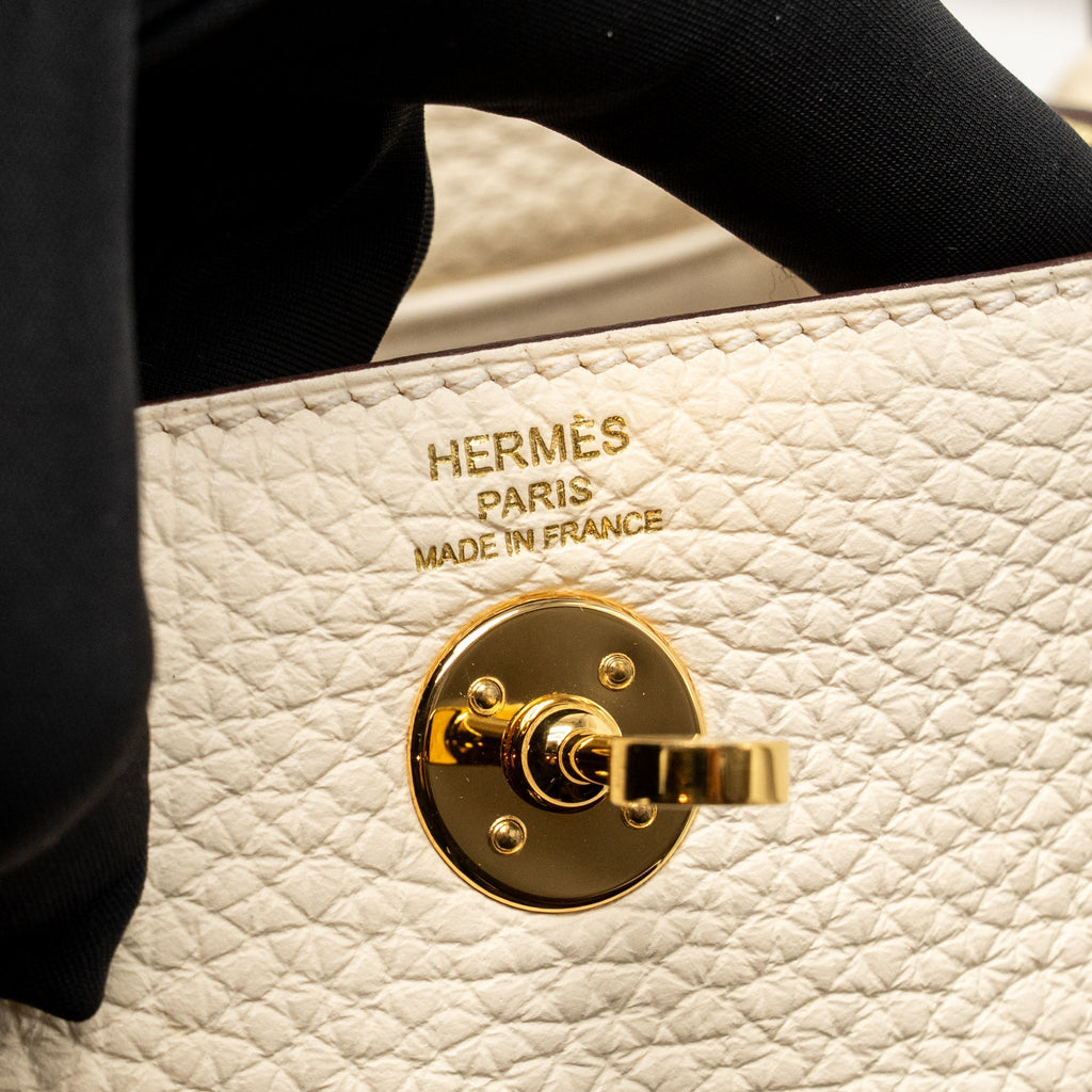 Hermes Mini Lindy Clemence Nata GHW