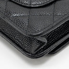 CHANEL CLASSIC WALLET ON CHAIN CAVIAR BLACK GHW(MICROCHIP)