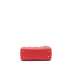 DIOR SMALL LADY DIOR BAG LAMBSKIN RED LGHW