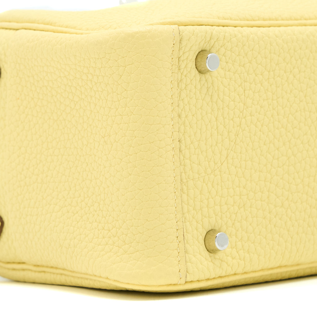 Hermes Mini Lindy Clemence 1Z Jaune Poussin SHW