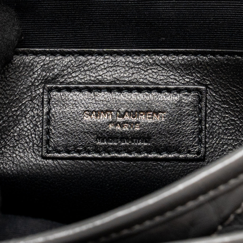 Saint Laurent/YSL Niki Baby Flap Bag Vintage Calfskin Grey Ruthenium Hardware