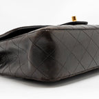 Chanel Vintage Medium Top Handle Kelly Bag Lambskin Dark Brown GHW