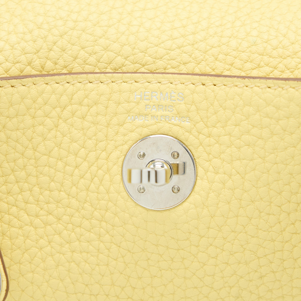 Hermes Mini Lindy Clemence 1Z Jaune Poussin SHW