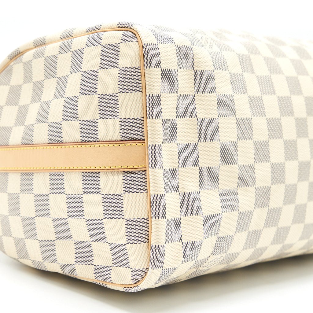 LOUIS VUITTON SPEEDY 30 WITH STRAP DAMIER AZUR CANVAS