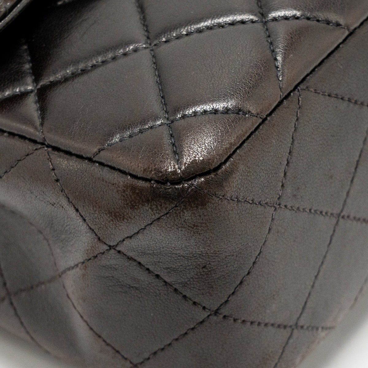 Chanel Vintage Medium Top Handle Kelly Bag Lambskin Dark Brown GHW