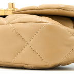 CHANEL 19 BELT BAG LAMBSKIN DARK BEIGE MULTICOLOUR HARDWARE