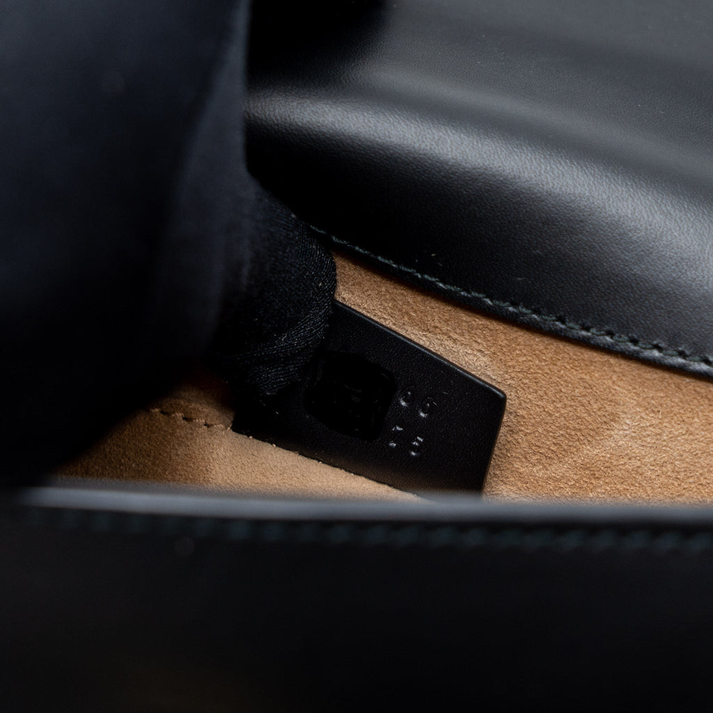 GUCCI MINI SYLVIE CHAIN BAG CALFSKIN BLACK GHW