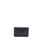 CHANEL CLASSIC WALLET ON CHAIN CAVIAR BLACK SHW (MICROCHIP)