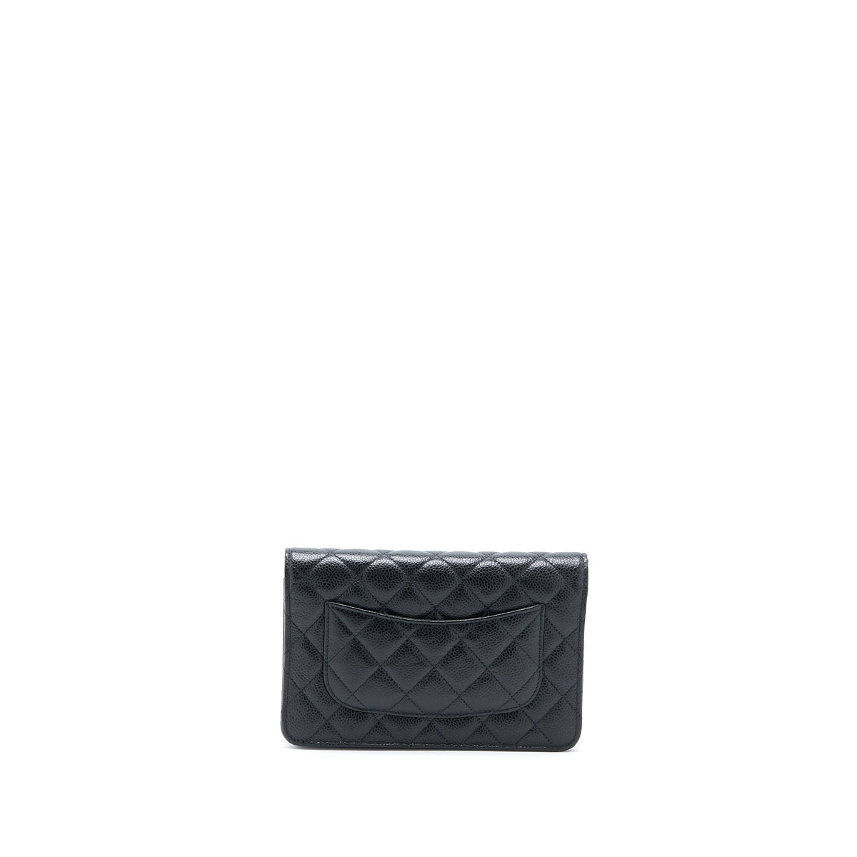 CHANEL CLASSIC WALLET ON CHAIN CAVIAR BLACK SHW (MICROCHIP)