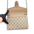 GUCCI DIONYSUS GG SUPREME CHAIN WALLET BEIGE SHW