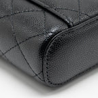 CHANEL CLASSIC VANITY PHONE HOLDER WITH CHAIN CAVIAR BLACK LGHW