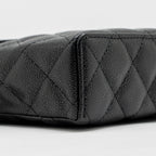 CHANEL 25P CC TOP HANDLE VANITY BAG CAVIAR BLACK LGHW(MICROCHIP)